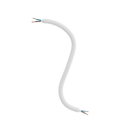 Weisser textilummantelter Gelenkschlauch 10mm mit Kabel