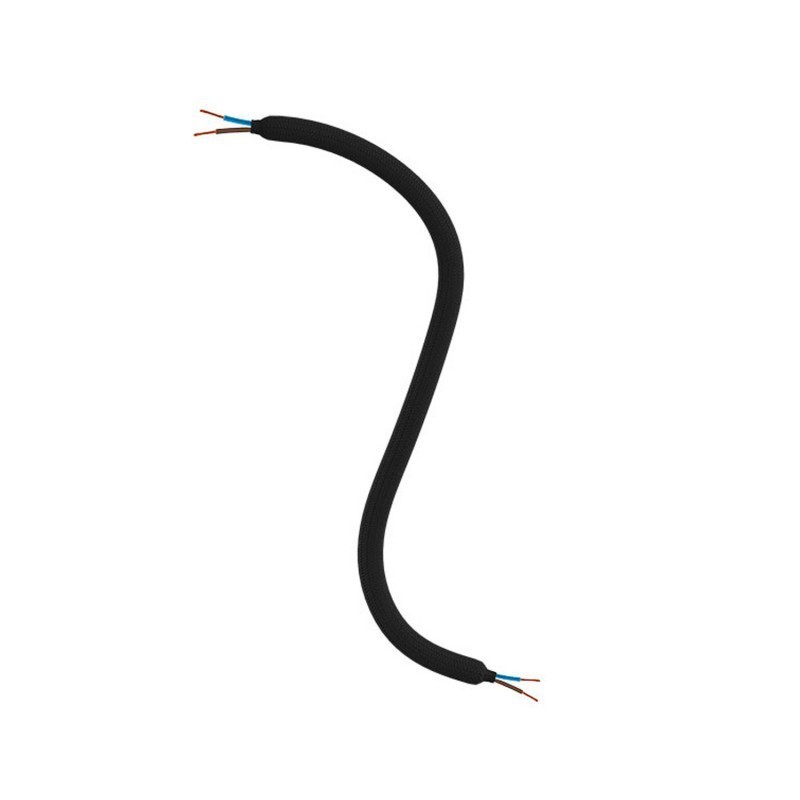 Schwarzer textilummantelter Gelenkschlauch 10mm mit Kabel