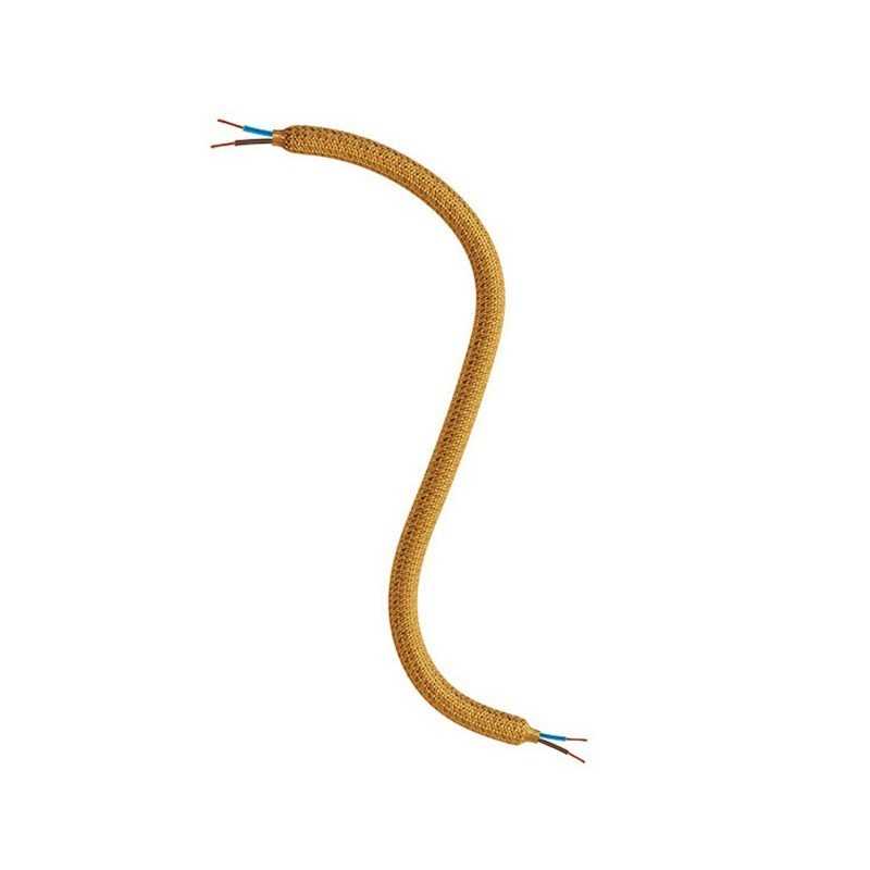 Goldfarbener textilummantelter Gelenkschlauch 10mm mit Kabel