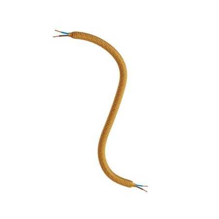 Goldfarbener textilummantelter Gelenkschlauch 10mm mit Kabel