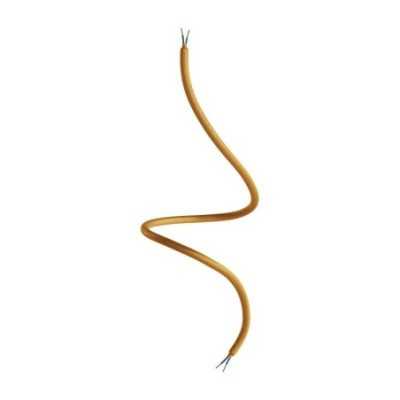 Goldfarbener textilummantelter Gelenkschlauch 10mm mit Kabel