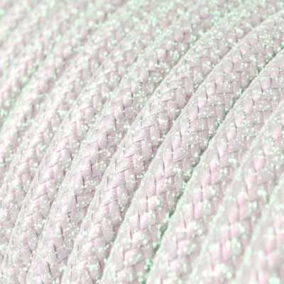 Cable decorativo textil a metros homologado blanco glitter