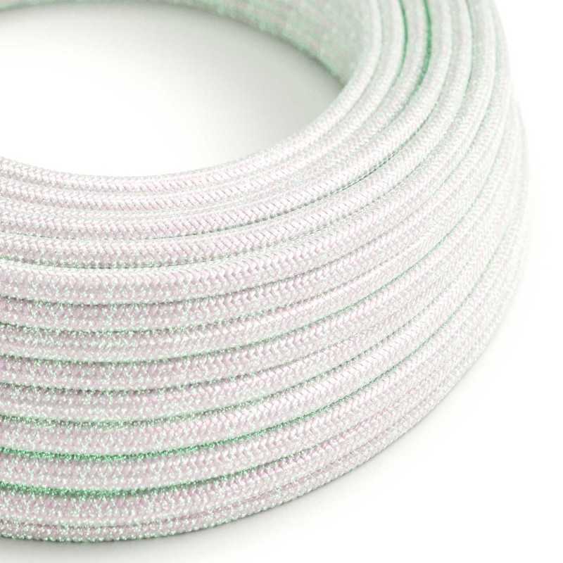 Cable decorativo textil a metros homologado blanco glitter