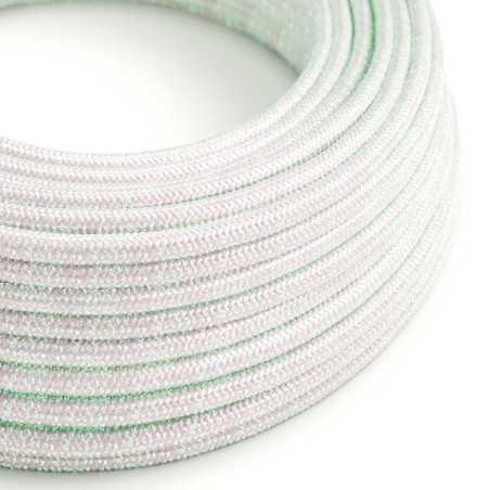 Cable decorativo textil a metros homologado blanco glitter
