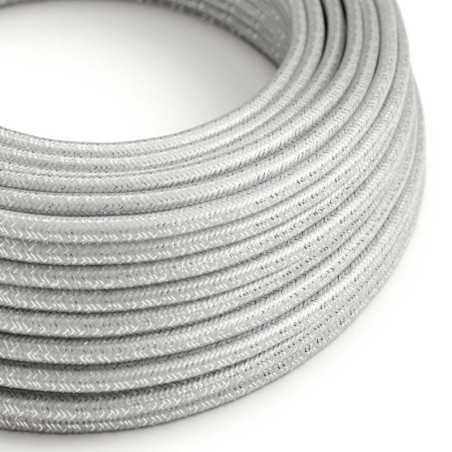Cable decorativo textil a metros homologado gris glitter