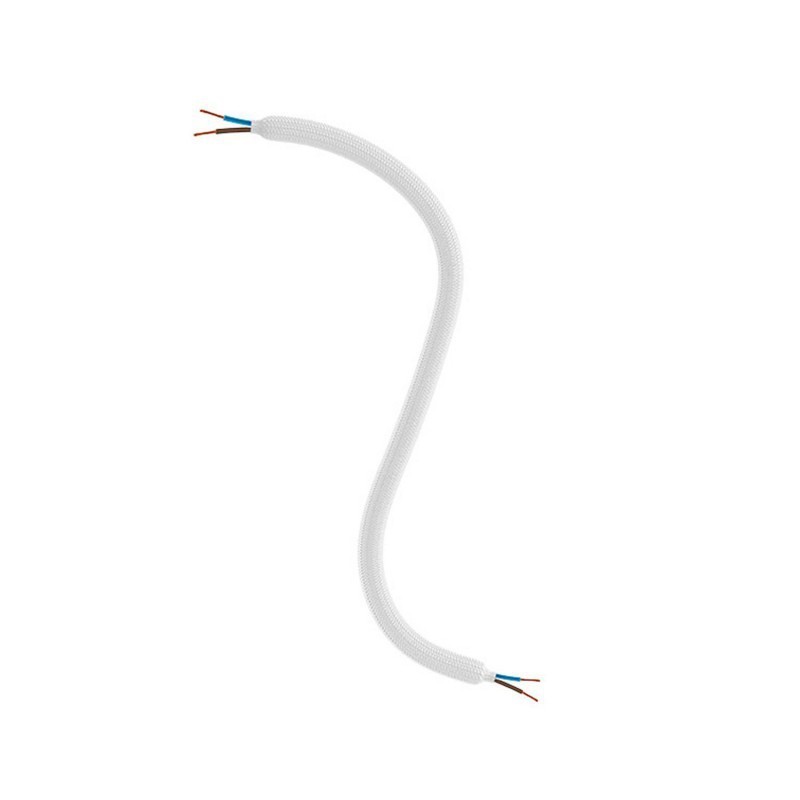 Silberfarbener textilummantelter Gelenkschlauch 10mm mit Kabel