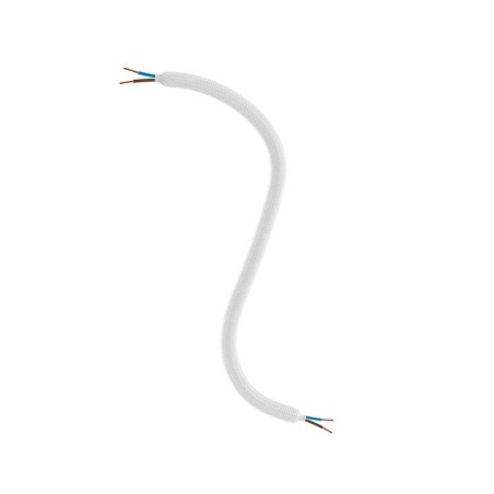 Silberfarbener textilummantelter Gelenkschlauch 10mm mit Kabel