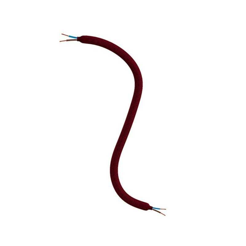 Bordeauxfarbener textilummantelter Gelenkschlauch 10mm mit Kabel