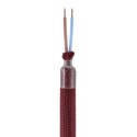 Bordeauxfarbener textilummantelter Gelenkschlauch 10mm mit Kabel