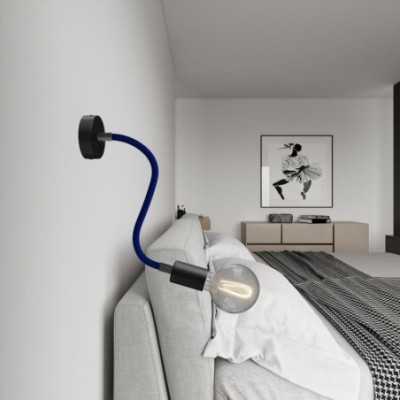 Marineblauer textilummantelter Gelenkschlauch 10mm mit Kabel
