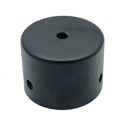 Soporte color negro 80mm con salida lateral y frontal