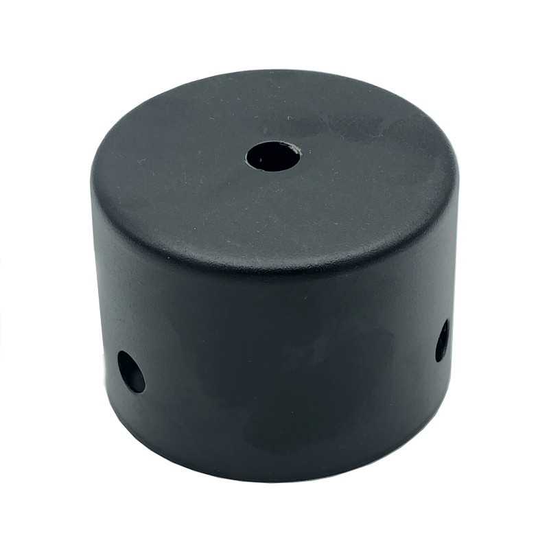 Soporte color negro 80mm con salida lateral y frontal