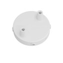 Soporte metal blanco 83mm diámetro 2 salidas 4 laterales