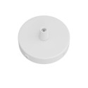 Soporte metal blanco 83mm diámetro 1 salida y 2 laterales