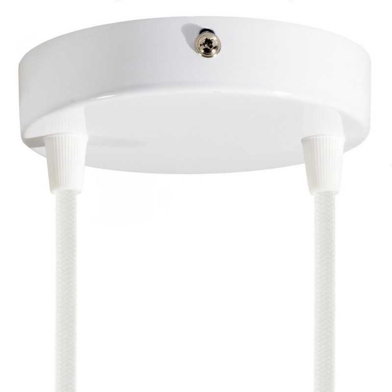 Soporte metal blanco 120mm diámetro y dos salidas