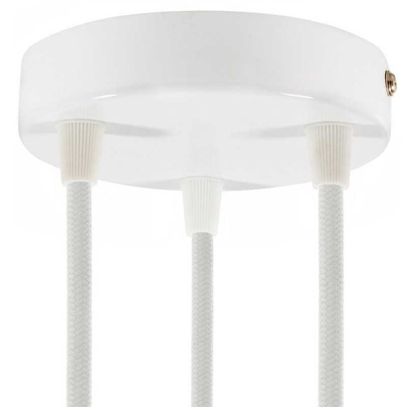 Soporte metal blanco 120mm diámetro y tres salidas