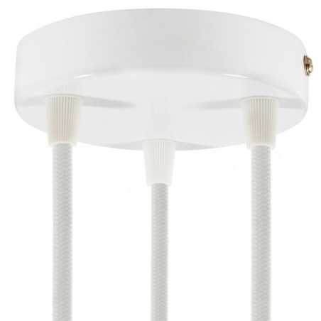 Soporte metal blanco 120mm diámetro y tres salidas