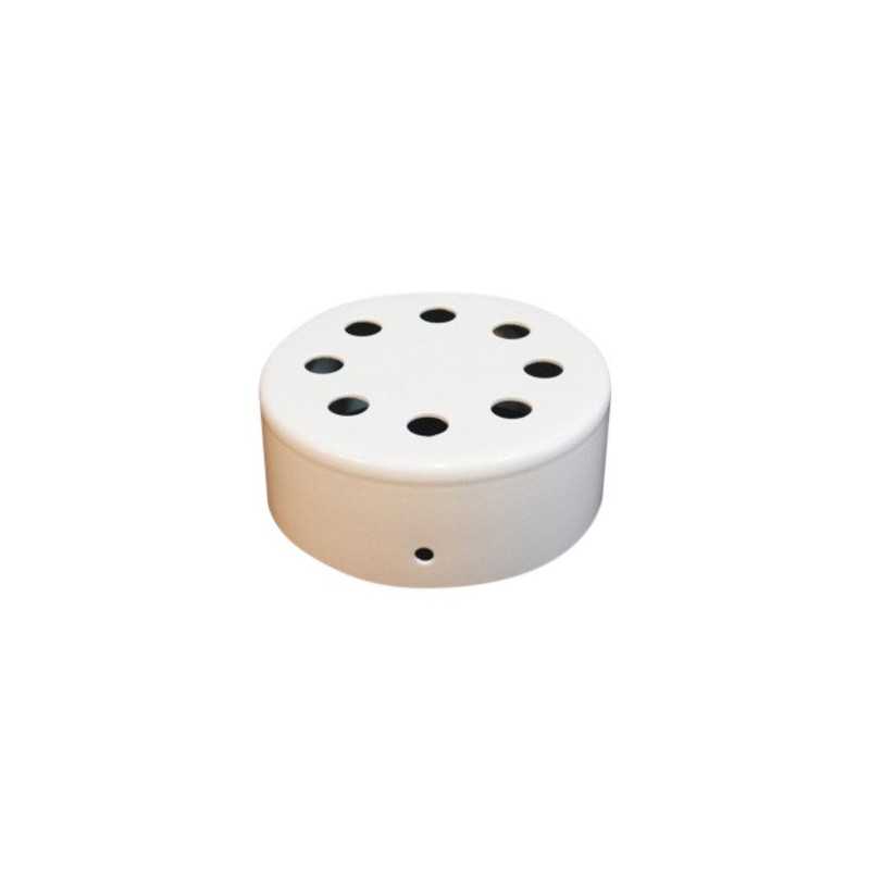Soporte metal color blanco 100mm diámetro y ocho salidas