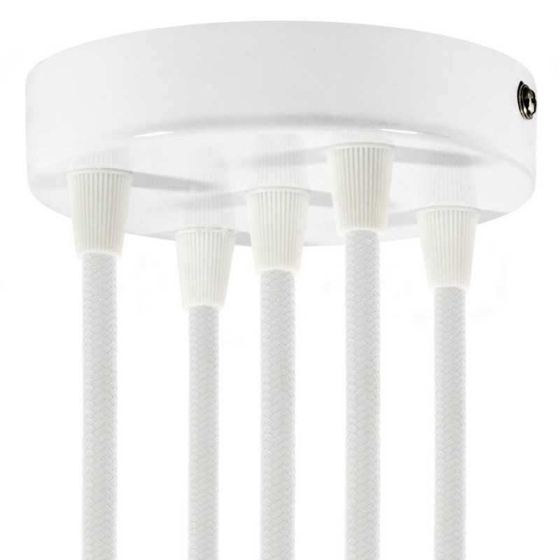 Soporte metal blanco 120mm diámetro y cinco salidas