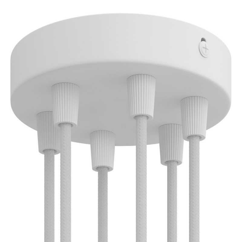 Soporte metal blanco 120mm diámetro y seis salidas