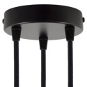 Soporte metal negro 120mm diámetro y tres salidas