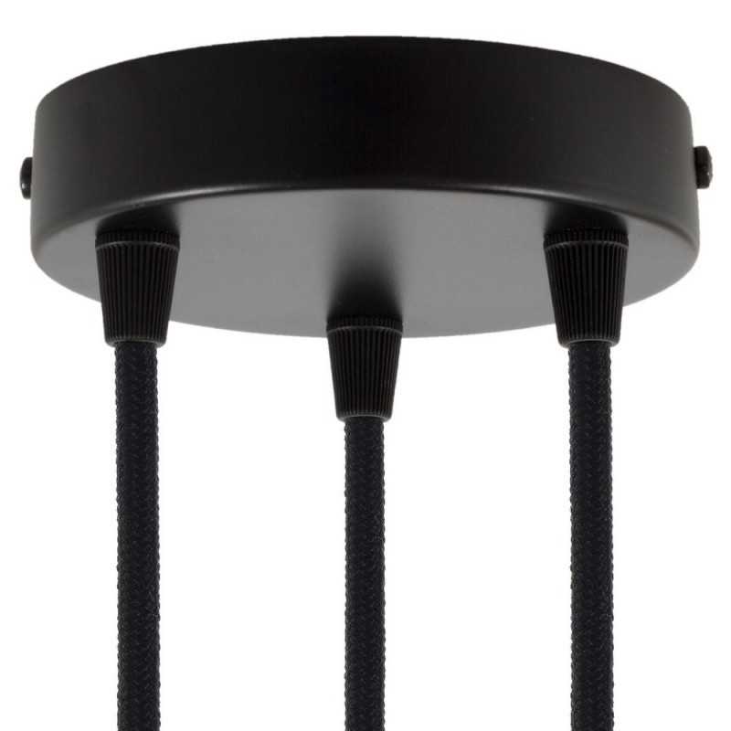 Soporte metal negro 120mm diámetro y tres salidas