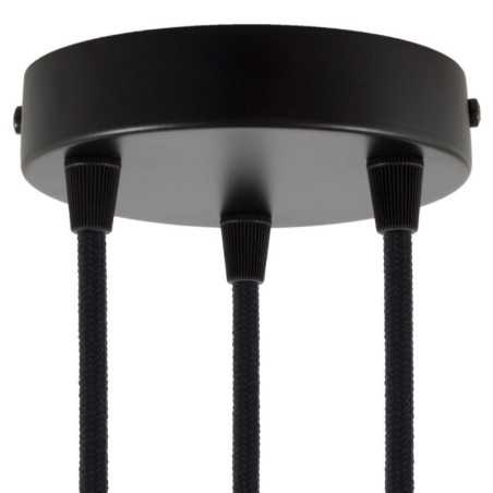 Soporte metal negro 120mm diámetro y tres salidas