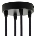 Soporte metal negro 120mm diámetro y cuatro salidas