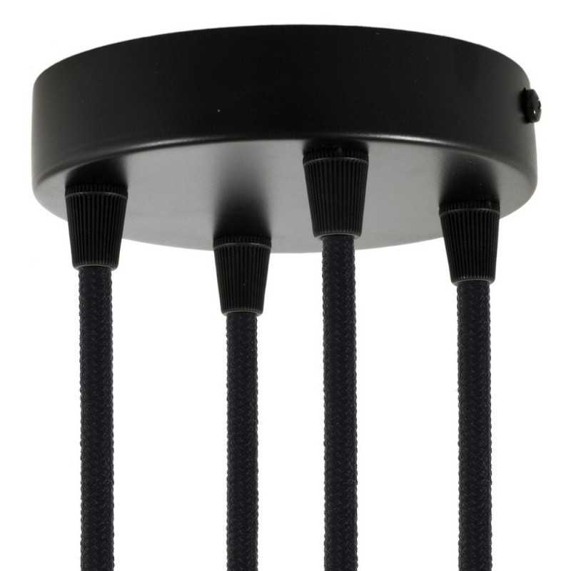 Soporte metal negro 120mm diámetro y cuatro salidas