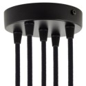 Soporte metal negro 120mm diámetro y cinco salidas