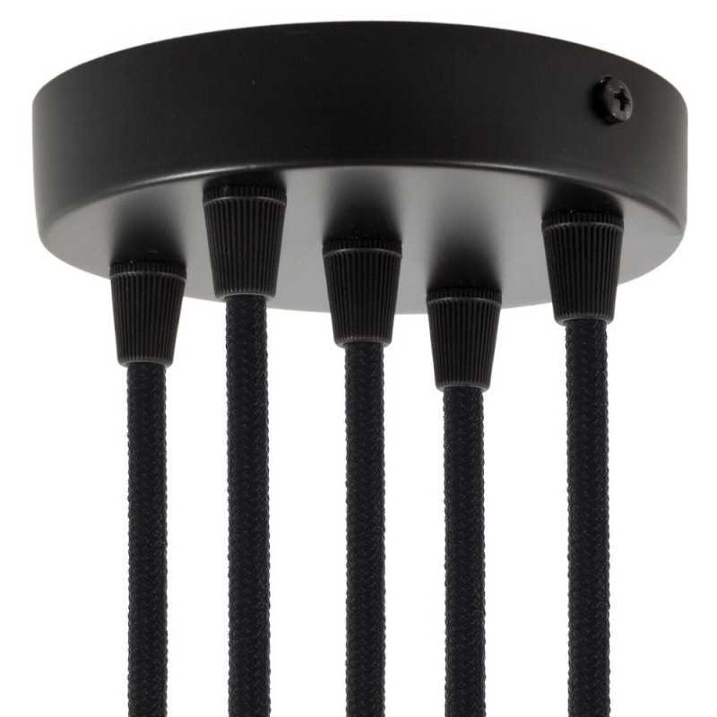 Soporte metal negro 120mm diámetro y cinco salidas