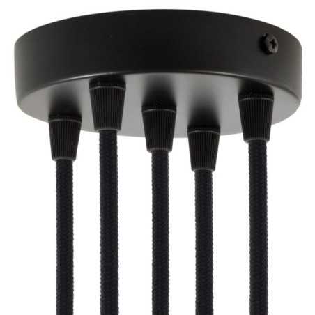 Soporte metal negro 120mm diámetro y cinco salidas