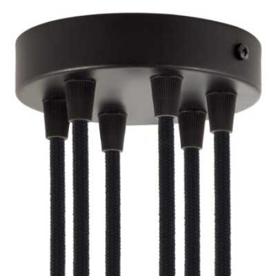 Soporte metal negro 120mm diámetro y seis salidas