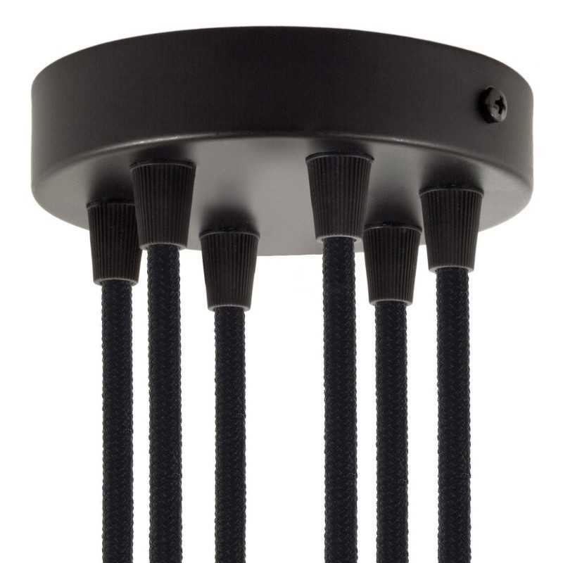 Soporte metal negro 120mm diámetro y seis salidas