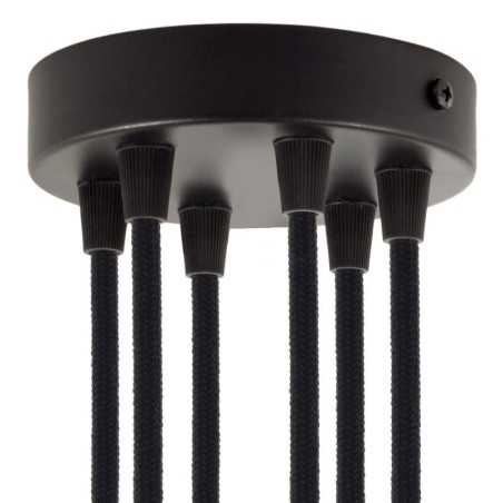 Soporte metal negro 120mm diámetro y seis salidas