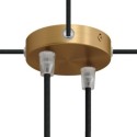 Soporte metal latón satinado 83mm 2 salida 4 laterales