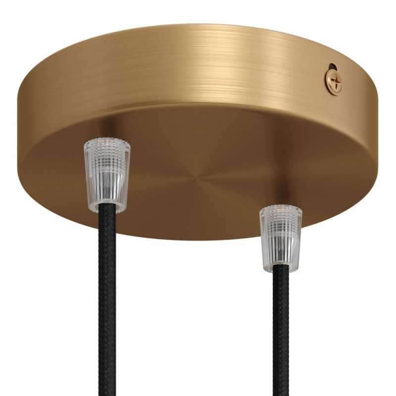 Soporte metal latón 120mm diámetro y dos salidas