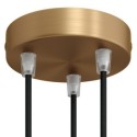 Soporte metal latón 120mm diámetro y tres salidas