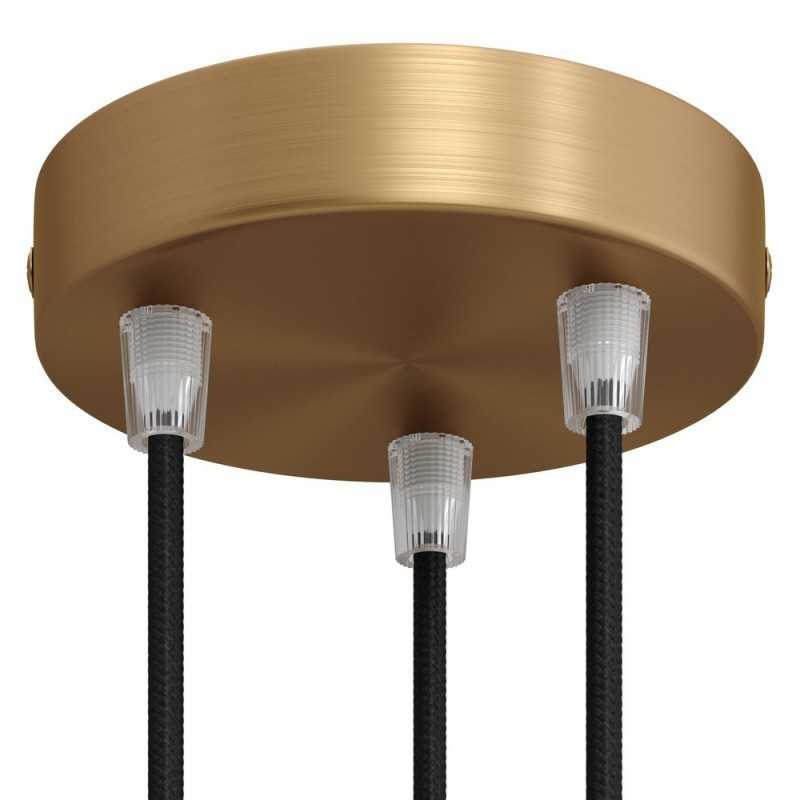Soporte metal latón 120mm diámetro y tres salidas