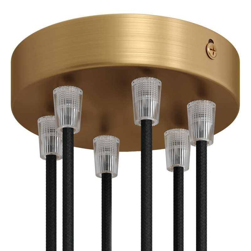 Soporte metal latón 120mm diámetro y seis salidas