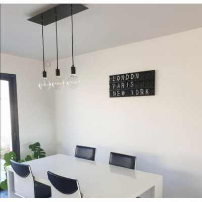 Soporte metal negro  675mmx 225mm con 3 orificios