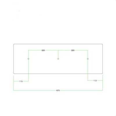 Soporte metal latón 675mmx 225mm con 3 orificios
