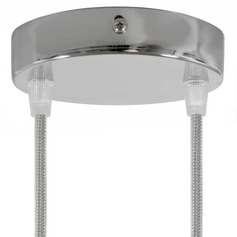 Soporte metal cromo 120mm diámetro y dos salidas
