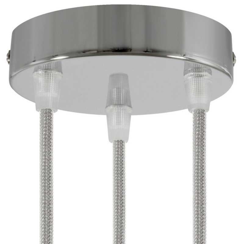 Soporte metal cromo 120mm diámetro y tres salidas