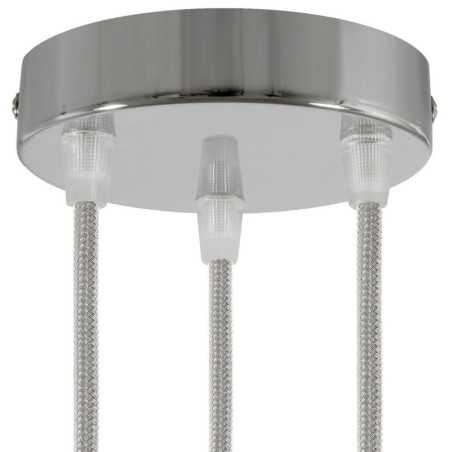 Soporte metal cromo 120mm diámetro y tres salidas
