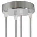 Soporte metal cromo 120mm diámetro y cuatro salidas
