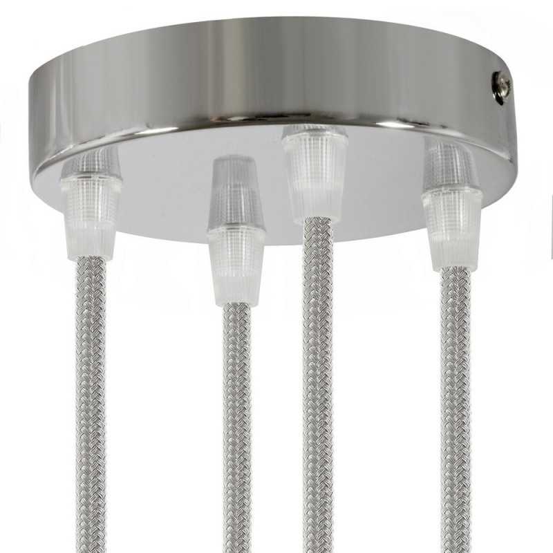 Soporte metal cromo 120mm diámetro y cuatro salidas