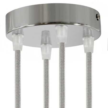 Soporte metal cromo 120mm diámetro y cuatro salidas
