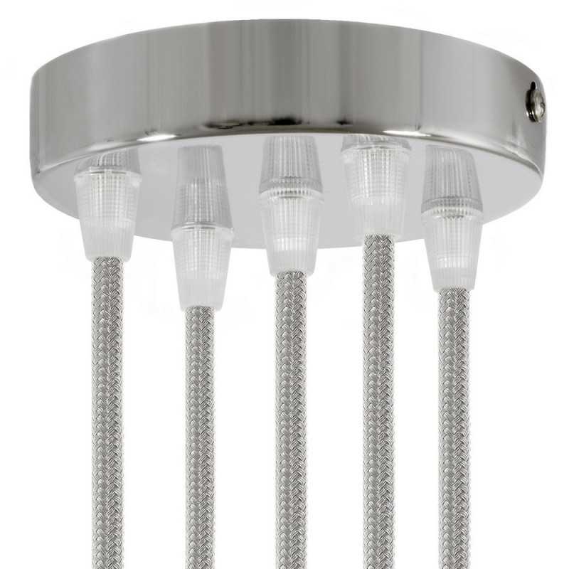 Soporte metal cromo 120mm diámetro y cinco