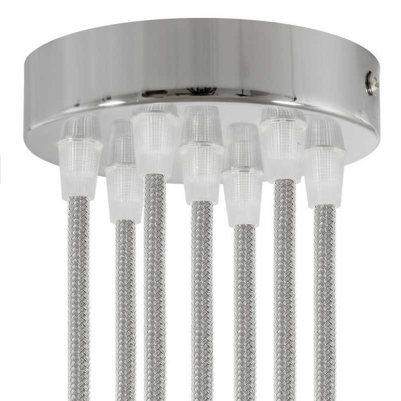 Soporte metal cromo 120mm diámetro y siete salidas